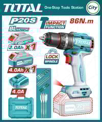 ২০ ভোল্ট ব্রাশলেস কর্ডলেস ৮৬N ইমপ্যাক্ট ড্রিল মেশিন TOTAL TIDLI20868_img_0