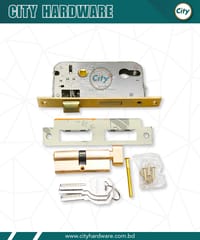 উচ্চ সুরক্ষার ছোট আকারের হ্যান্ডেল লক ভিতরের রুমের জন্য লক নব সহ অ্যান্টিক রঙের দরজার লক Door Lock_img_3