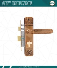 উচ্চ সুরক্ষার ছোট আকারের হ্যান্ডেল লক রুম ডোর লক কফি রঙের 613CF_img_0