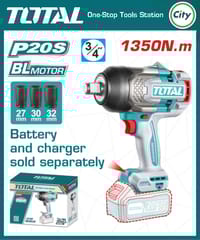 ২০ ভোল্ট ১৩৫০ এন কর্ডলেস ইমপ্যাক্ট রেঞ্চ ব্যাটারি ছাড়া TOTAL TIWLI201351_img_0