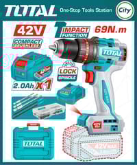 ৪২ ভোল্ট কর্ডলেস ইমপ্যাক্ট ড্রিল ৬৯ এন কমপ্যাক্ট ব্রাশলেস TOTAL TIDLI426981_img_0