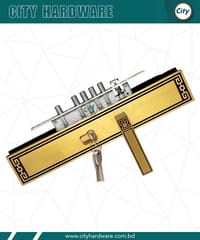 বড় সাইজের হ্যান্ডেল লক হাই সিকিউরিটি গোল্ডেন রঙের মেইন ডোর লক_img_1