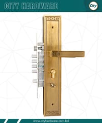 বড় সাইজের হ্যান্ডেল লক হাই সিকিউরিটি কফি রঙের মেইন ডোর লক_img_0