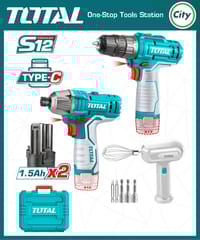 ৩ পিস কর্ডলেস ড্রিল ও ড্রাইভার কম্বো সেট TOTAL TOSLI240205_img_0