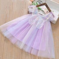 Imported🧚 Rainbow Fairy Princess Dress – Sling Style with 3D Wings_img_0