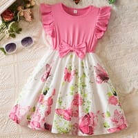 Imported 🦋 Korean Style Butterfly Print Dress – Flying Sleeve Princess Dress_img_0
