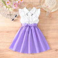 Imported 🌺 Elegant Embroidered Flower Dress for Girls – Multicolor Belt | Summer Style_img_0