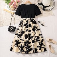 Imported 🌺 Girls’ Floral Print Elegant Dress – 2025 Summer Resort Style_img_1