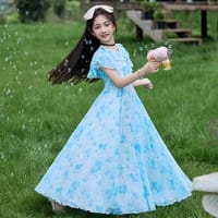 Imported 🌸Summer Floral Chiffon Dress – Princess Outfit for Big Girls_img_0