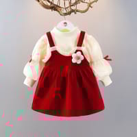 Imported ❄️ Baby Girls’ Winter Fleece-Lined Dress Set – Two-Piece Outfit_img_0