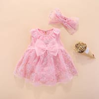 Imported 👶🎀 Baby Girls’ Sleeveless Princess Bodysuit Dress with Headband – Full Moon & First Birthday Outfit_img_1