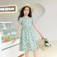 Imported 🌸 Girls' Summer Floral Dress – Flying Sleeve Casual Princess Outfit_img_1