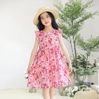 Imported 🌸 Girls' Summer Floral Dress – Flying Sleeve Casual Princess Outfit_img_0