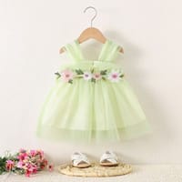 Imported 🌸 Girls' Summer Floral Suspender Princess Dress – Korean Gauze Skirt_img_1