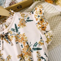 Imported 🌸 Girls’ French Retro Printed Pleated Dress – Summer Flying Sleeve Princess Dress_img_1