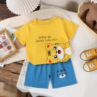 Imported 🌞 Kids’ Summer Cotton Outfit – Boys’ T-Shirt & Girls’ Shorts Set_img_2
