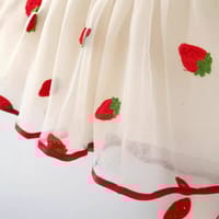 Imported🍓Baby Girls’ Strawberry Patchwork Tulle Princess Dress – Summer Short Sleeve_img_3