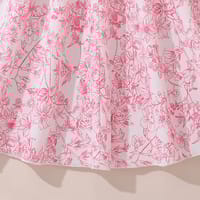 Imported 🌸Summer New French Floral Puff Sleeve Princess Dress for Girls – Elegant Waist Design_img_2