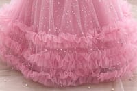 Imported ✨ Girls’ Ruffled Sleeve Beaded Sparkly Tutu Princess Dress – Flower Girl & Birthday Outfit_img_4