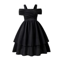Imported 👗 Girls’ Off-Shoulder Halter Princess Dress – Pleated Double-Layer Party Dress_img_0