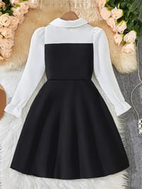 Imported🎓 Girls’ School Style Two-Piece Dress – Long Sleeve Shirt Collar Outfit (Spring/Autumn/Winter)_img_1