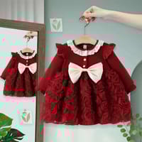 Girls' Dress, Autumn New Style, Long-Sleeved Princess Dress, Stylish Bow Knot Casual Dress_img_0