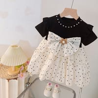 Imported 🌸 Girls’ Summer Polka Dot Dress – Korean Style Flying Sleeve_img_0