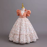 Imported 🌸 Girls’ Chiffon Floral Princess Dress – Catwalk & Party Outfit_img_2