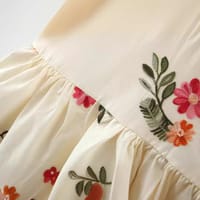 Imported 🌼 Girls’ Korean Style Beige Cotton Embroidered Dress – Summer Princess Outfit_img_2