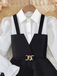 Imported🎓 Girls’ School Style Two-Piece Dress – Long Sleeve Shirt Collar Outfit (Spring/Autumn/Winter)_img_2