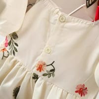 Imported 🌼 Girls’ Korean Style Beige Cotton Embroidered Dress – Summer Princess Outfit_img_3