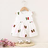 Imported 🍒 Baby Girls’ Sleeveless Cherry Embroidered Cotton Dress – Summer New Arrival_img_2