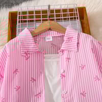 Imported 👕 Kids’ Autumn Striped Bow Shirt & Trousers Set – Long Sleeve Two-Piece Outfit_img_3