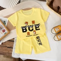 Imported 🌞 Kids’ Summer Cotton Outfit – Boys’ T-Shirt & Girls’ Shorts Set_img_1