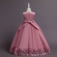 Imported 🌸 Girls’ Floral Runway Princess Dress – Summer Long Elegant Gown_img_1