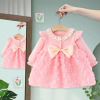 Girls' Dress, Autumn New Style, Long-Sleeved Princess Dress, Stylish Bow Knot Casual Dress_img_1