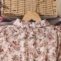 Imported 🌸 Girls’ Autumn Floral Mesh Princess Dress – Long Sleeve Collared Waist-Fit Design_img_3