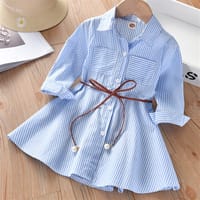 Imported 🌈 Girls’ Spring Autumn Stripe Dress – Fashion Toddler Kids Outfit_img_2
