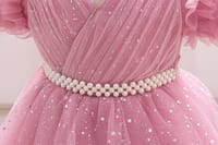 Imported ✨ Girls’ Ruffled Sleeve Beaded Sparkly Tutu Princess Dress – Flower Girl & Birthday Outfit_img_2