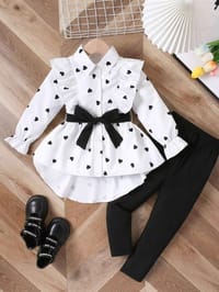 Imported 👗 Girls’ Long Shirt Dress with Belt & Leggings – Spring & Autumn Fashion Set_img_0