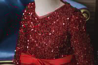 New style girls' evening dress, children's banquet dress, long-sleeved dress for middle and large children, sequined long dress for girls wholesale_img_2