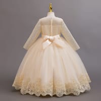 Imported ✨ Girls’ Long-Sleeve Lace Princess Dress – Wedding & Birthday Flower Girl Dress_img_3