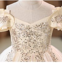 High-end, light luxury, long, stylish little girl princess dress, performance costume, children's wear, girls' dress_img_2