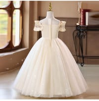 High-end, light luxury, long, stylish little girl princess dress, performance costume, children's wear, girls' dress_img_1