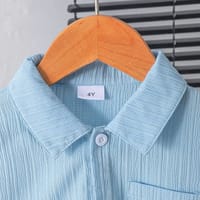 Imported 👔 Boys’ Summer School Style Suit – Short Sleeve Shirt & Shorts Set_img_2