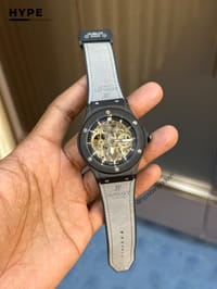 Hublot Belt Skeleton Dial Automatic Watch (Ash)_img_0
