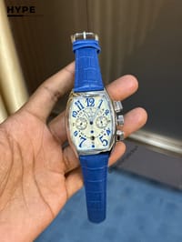 Franck Muller Quartz Chronograph Leather Belt (Blue)_img_0