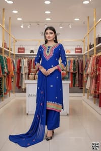 রেডিমেড জর্জেট ডলার এবং এমব্রয়ডারি কাজ করা থ্রী পিস_img_3