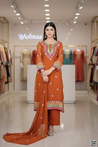 রেডিমেড জর্জেট ডলার এবং এমব্রয়ডারি কাজ করা থ্রী পিস_img_4