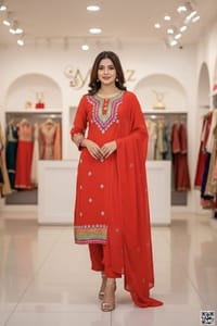 রেডিমেড জর্জেট ডলার এবং এমব্রয়ডারি কাজ করা থ্রী পিস_img_5